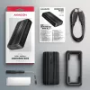 Axagon EEM2-40G USB-C 40Gbps M.2 NVMe SSD korpuss, ARMORED Alumīnijs