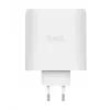 Lādētājs TRUST Maxo 100W 2‑Port USB‑C GaN — 100 W, 2x USB‑C, 20 V maks., maiņstrāva iekštelpām, 2 m kabelis, balts
