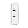 Lādētājs TRUST Maxo 100W 2‑Port USB‑C GaN — 100 W, 2x USB‑C, 20 V maks., maiņstrāva iekštelpām, 2 m kabelis, balts