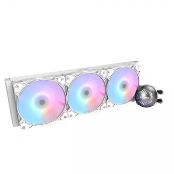 Zalman ALPHA36 balta CPU šķidruma dzesētājs, 360mm radiators, 3 x 120 mm ventilatori, ARGB sūknis, divu procesoru, universāls šķidruma dzesētājs, 12 cm