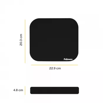 Fellowes Premium peļu paliktnis - melns, melns, vienkrāsains, poliesteris, gumija