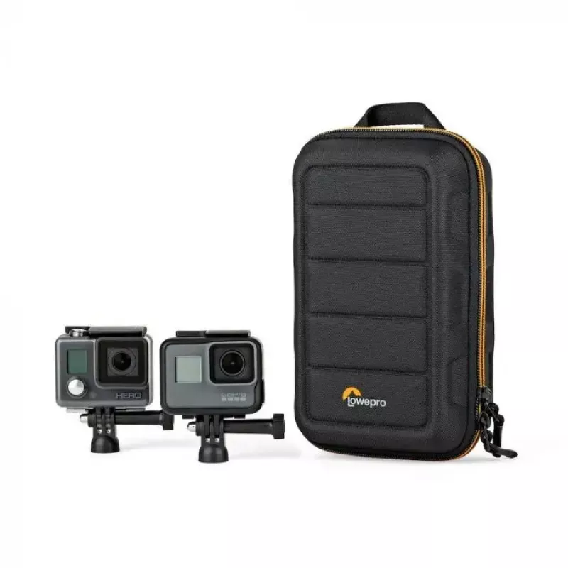 Kameras somiņa Lowepro HARDSIDE CS 60 — ciets čaulas kompaktais futrālis, 140×85×227 mm, melns/oranžs