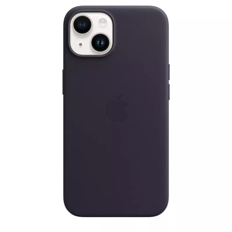 Ādas MagSafe vāciņš Apple iPhone 14 — Violeta, piemērots 6,1 collu ekrānam