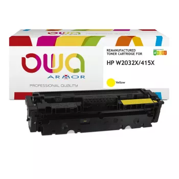 Toner OWA Armor savietojams ar HP W2032X 415X 6000st 6000 lpp. dzeltens