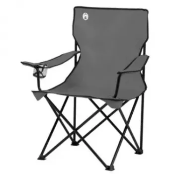 Kempinga krēsls COLEMAN 2000038574 — 4 kāju, maksimālā slodze 113 kg, 3,3 kg, 870×540 mm, pelēks