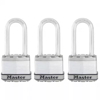 Piekaramā atslēga MASTER LOCK 45mm Excell laminēta tērauda 3-gab. iepakojumā ar 51mm kāju