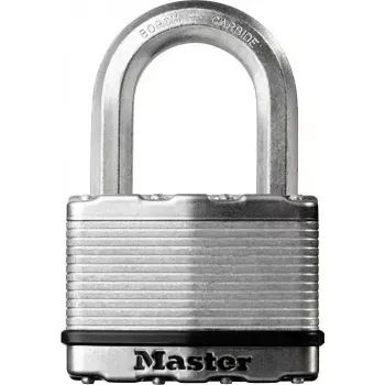 Piekaramā atslēga MASTERLOCK M5EURDCC drošības līmenis 9, rūdīta tērauda važas, misiņa korpuss