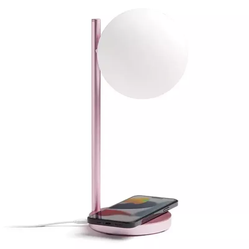 Galda LED lampa Lexon Bubble Lamp LH70LP gaiši rozā 15W ar bezvadu lādētāju