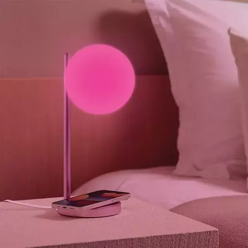 Galda LED lampa Lexon Bubble Lamp LH70LP gaiši rozā 15W ar bezvadu lādētāju