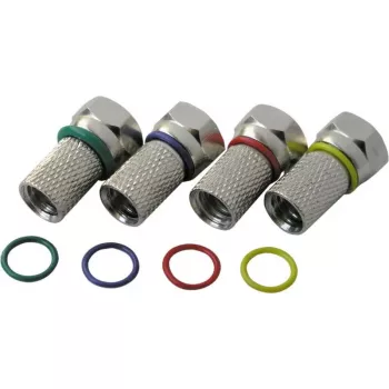 Koaksiālais F-tipa savienotājs SCHWAIGER FSTFR7004 531 — sudraba, 4 gab. iepakojumā