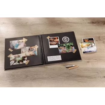 Fotoalbums Walther Fun SA110W 30x30 cm, 50 melnas lapas, spirāles iesējums