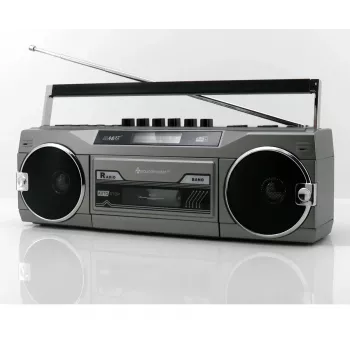 Pārnēsājams kasešu atskaņotājs Soundmaster SRR80TI ar DAB+ un FM, LCD displeju, 3 W RMS, 3,5 mm austiņu ligzdu, darbojas ar baterijām/230 V