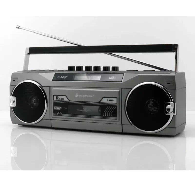 Pārnēsājams kasešu atskaņotājs Soundmaster SRR80TI ar DAB+ un FM, LCD displeju, 3 W RMS, 3,5 mm austiņu ligzdu, darbojas ar baterijām/230 V