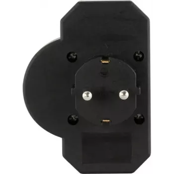 Strāvas sadalītājs REV ar 3 ligzdām un pārsprieguma aizsardzību, modelis 0020070512, melns