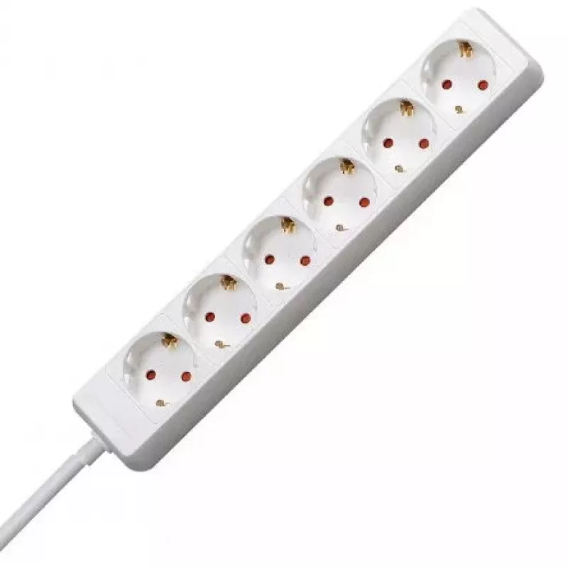 Strāvas pagarinātājs EFB Elektronik Kopp 120613005 — 1,4 m kabelis, 6 F tipa maiņstrāvas rozetes, 16 A, 250 V, iekštelpām, sarkans/baltss