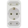 Elektriskais pārejas spraudnis REV 2-kāršu ar drošības kontaktu, balts, modelis 0512735777 WS
