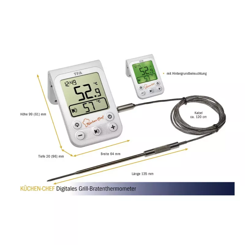Pārtikas termometrs TFA-Dostmann KÜCHEN-CHEF -20 līdz 300 °C digitāls