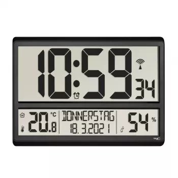 Digitālais modinātājpulkstenis TFA-Dostmann 60.4520.01 melns, darbināms ar baterijām