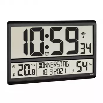 Digitālais modinātājpulkstenis TFA-Dostmann 60.4520.01 melns, darbināms ar baterijām