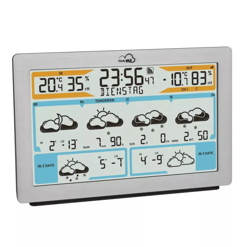 TFA-Dostmann TFA.me Silver LCD ar baterijām darbināms Wi-Fi anemometrs higrometrs termometrs