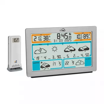 TFA-Dostmann TFA.me Silver LCD ar baterijām darbināms Wi-Fi anemometrs higrometrs termometrs