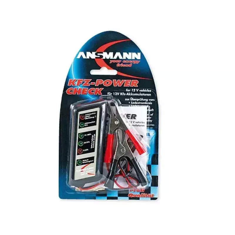 Baterijas testeris Ansmann Vehicle power check 4000002 Melns