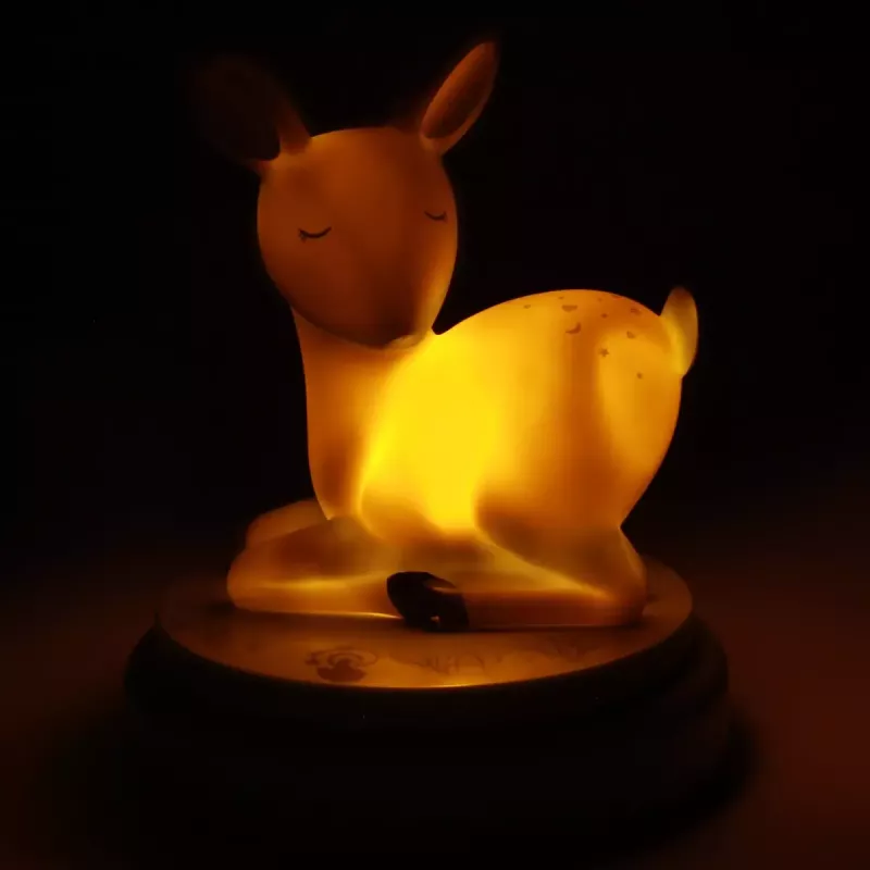 ANSMANN baby night-light 1800-0059 — LED, dzeltena gaisma, baterijas AA ×3, 119×119×137 mm, brūna/zaļa