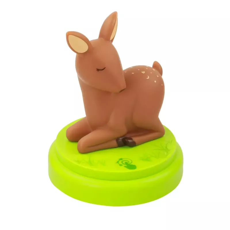 ANSMANN baby night-light 1800-0059 — LED, dzeltena gaisma, baterijas AA ×3, 119×119×137 mm, brūna/zaļa