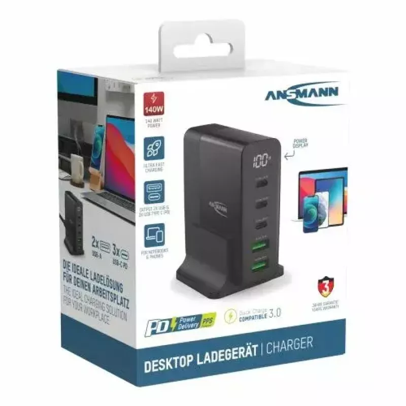 Iekštelpu lādētājs Ansmann DC5140PD Universal Melns USB ātrā uzlāde