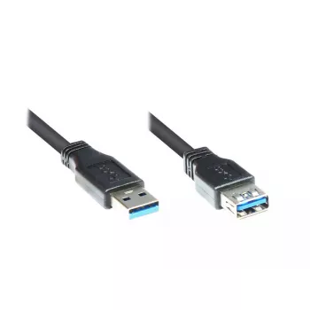 USB kabelis Alcasa 5m USB 3.0 A USB 3.2 Gen 1 Melns