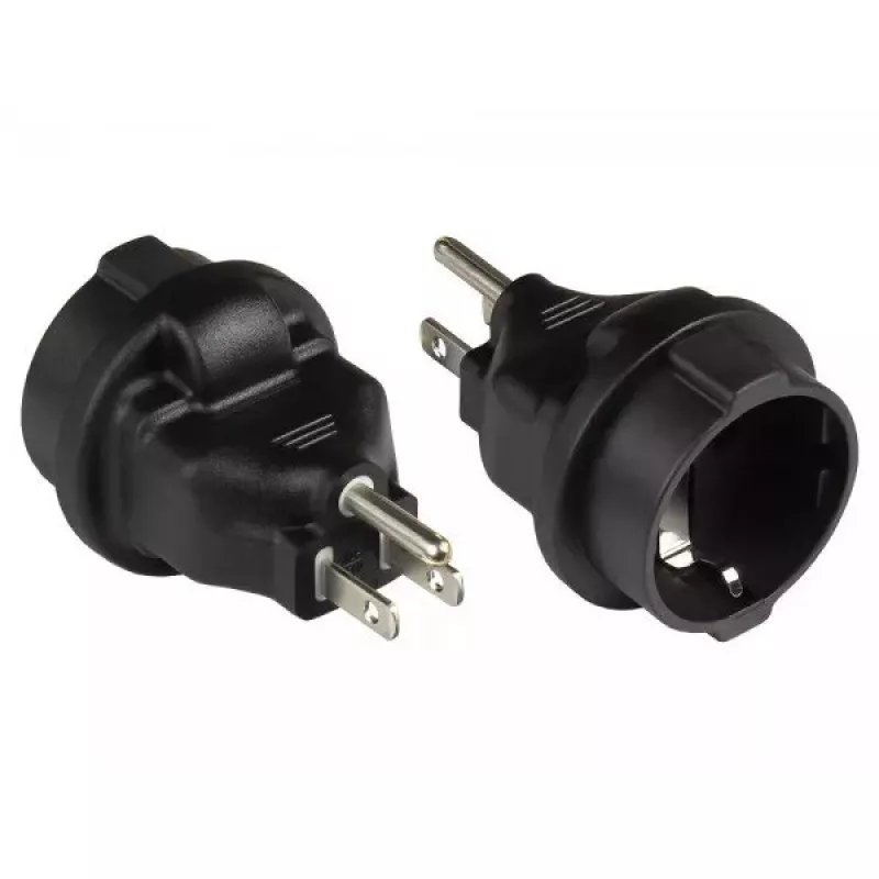 Good Connections PA-4502S strāvas kontaktdakšas adapteris USA Type B uz Type F (CEE 7/3), melns