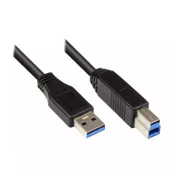 USB kabelis Alcasa 2710-S002 USB 3.2 Gen 1 0.2m Melns