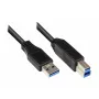 USB kabelis Alcasa 2710-S002 USB 3.2 Gen 1 0.2m Melns