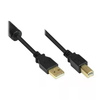 USB kabelis Alcasa GC-M0079 0,5 m USB A USB B Melns