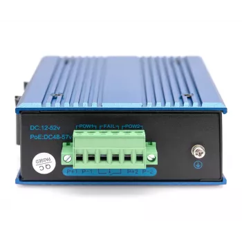 Digitus 4 portu Fast Ethernet tīkla PoE slēdzis, industriāls, nepārvaldāms, 1 SFP augšupsaite