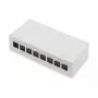 Plākstera panelis DIGITUS Desktop modular blank, ekranēts, 8 portu, tērauds, pelēks, pie sienas stiprināms