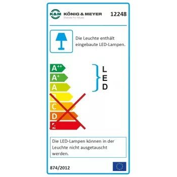 Nošu gaisma König & Meyer 12248-000-55 LED Baterija Maiņstrāva Melna