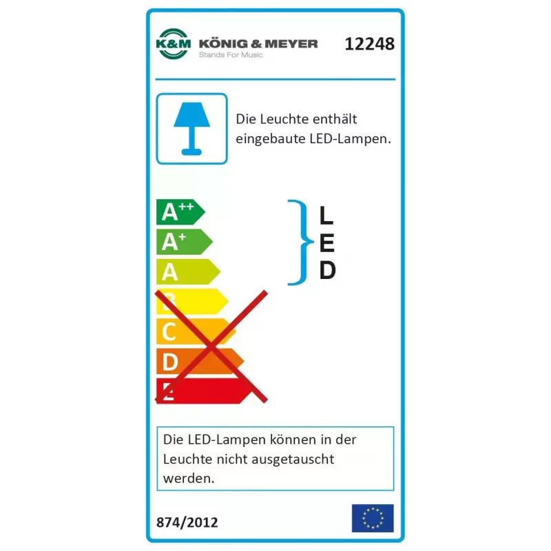 Nošu gaisma König & Meyer 12248-000-55 LED Baterija Maiņstrāva Melna