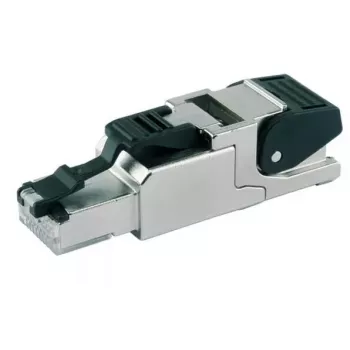 Telegärtner MFP8 T568 A Cat.6A RJ-45 savienotājs, melns/sudrabots