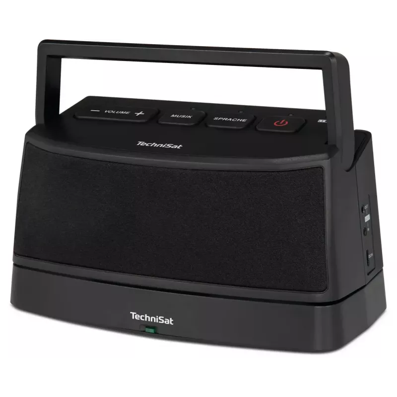 Stereo pārnēsājams skaļrunis TECHNISAT ISIBOX 1 — 4 W RMS, vadu un bezvadu, iebūvēta baterija, USB-C, melns