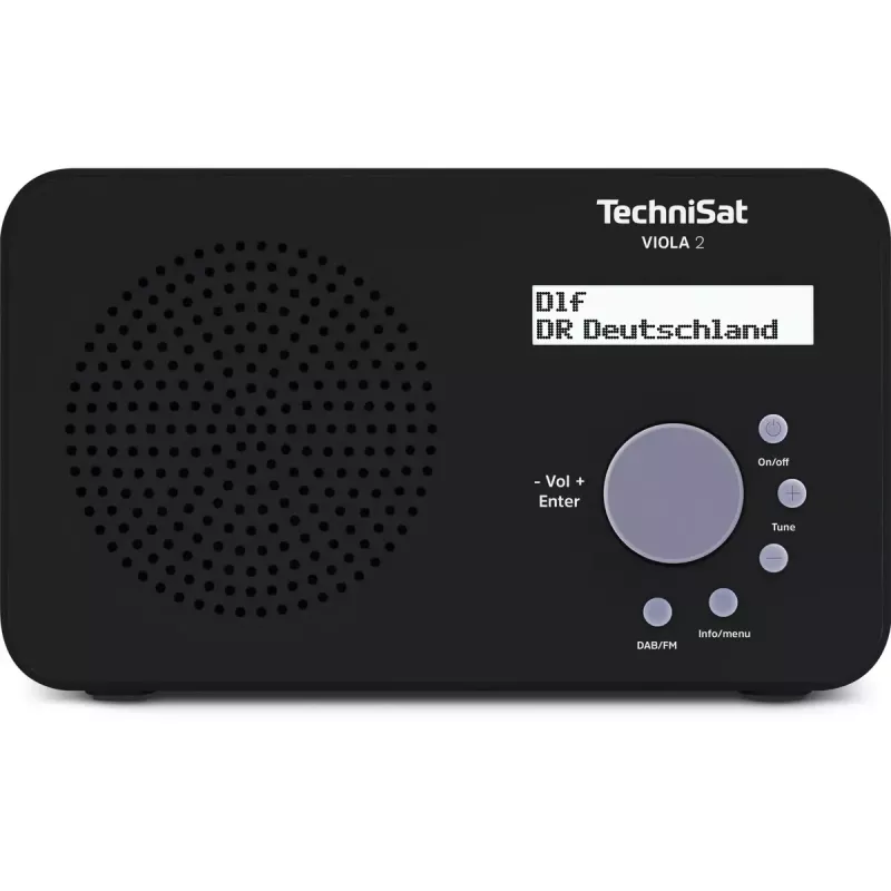 Portatīvais radio TECHNISAT VIOLA 2 – DAB+ un FM, LCD displejs, 1 W, 3,5 mm ligzda, melns