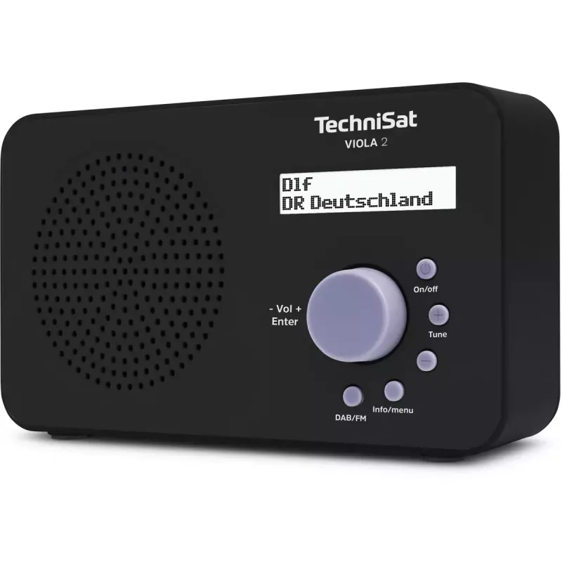 Portatīvais radio TECHNISAT VIOLA 2 – DAB+ un FM, LCD displejs, 1 W, 3,5 mm ligzda, melns