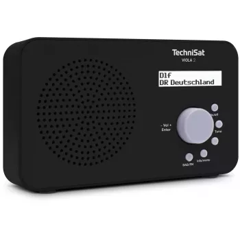 Portatīvais radio TECHNISAT VIOLA 2 – DAB+ un FM, LCD displejs, 1 W, 3,5 mm ligzda, melns