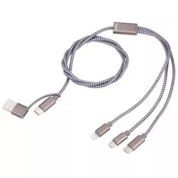 USB-C uz USB-A uzlādes kabelis TROIKA CBL30/GY, 1 m, pelēks