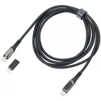 Uzlādes kabelis TROIKA SPEEDY XL melns – USB uzlādes un datu kabelis, modelis CBL20/BK