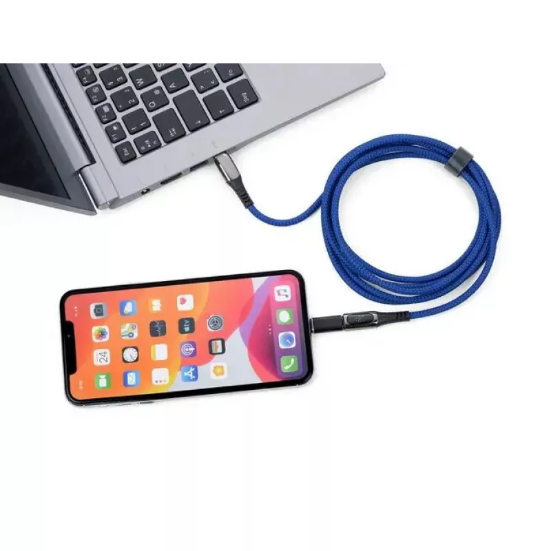 Uzlādes kabelis TROIKA SPEEDY XL USB-C 2 m zils