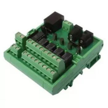 Releja bloks, seriālais pārveidotājs/atkārtotājs/izolators, ONLINE USV-Systeme CON_R_AUX, 12 V, 500 mA, 68×45×78 mm, 0,1 kg, melns/zaļš