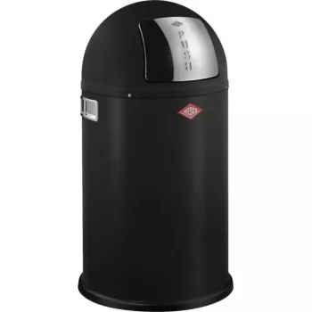 Atkritumu tvertne WESCO Pushboy Jr. 22 L matēti melna, atspiežams vāks, kompakta virtuves tvertne