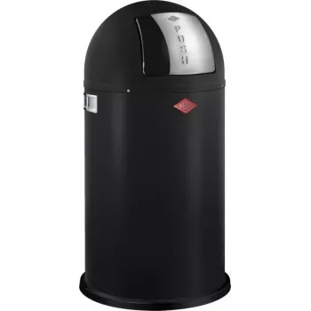 Atkritumu tvertne Wesco Pushboy 50 l, melna matēta, bez pedāļa spiežams vāks