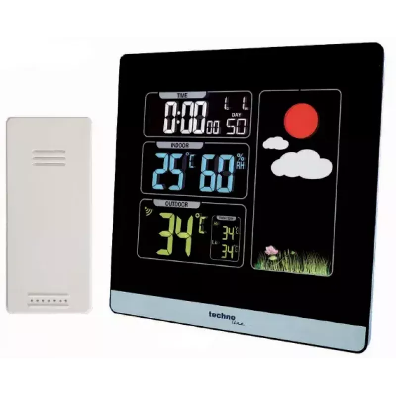 Digitālā meteoroloģiskā stacija Technoline WS 6448 melna
